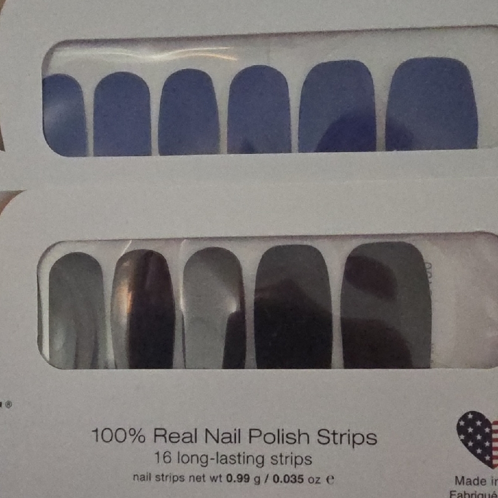Color Street Blue and Charcoal Nail Polish Strips